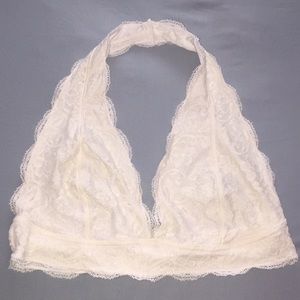 Cream lace halter bralette- urban outfitters